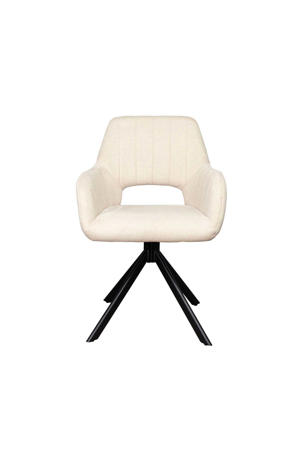 Eetkamerstoel Nola - Polyester/Metaal - Beige - Set van 2