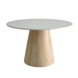Salontafel Sara Rond - Terrazzo/Hout - Naturel - 55x55x38cm