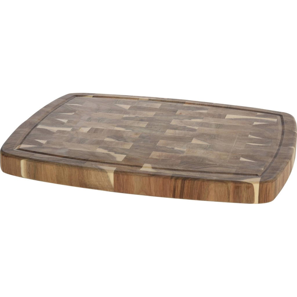 Cookinglife Snijplank Hout Acacia Pure Wood 46 x 36 cm - Houten Snijplank met Sapgeul
