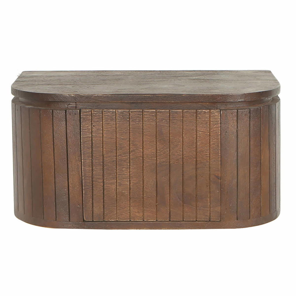 Giga Meubel Nachtkastje Merel - Zwevend Donkerbruin Hout - 55x35x26cm