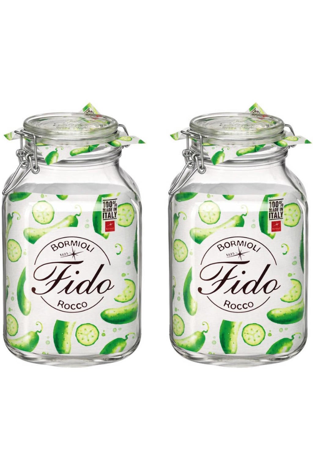 Bormioli Rocco Weckpot Fido Vierkant - 14 x 14 cm / 3 Liter - 2 stuks