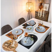 thumbnail: Cookinglife Onderzetters - Vegan leer - Zwart / Cognac - dubbelzijdig - ø 10 cm - 6 stuks