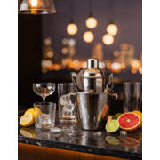 thumbnail: Cookinglife Barset RVS 6-Delig - Cocktailshaker, Ijsemmer, Zeef, Flesopener, Tang en Mes
