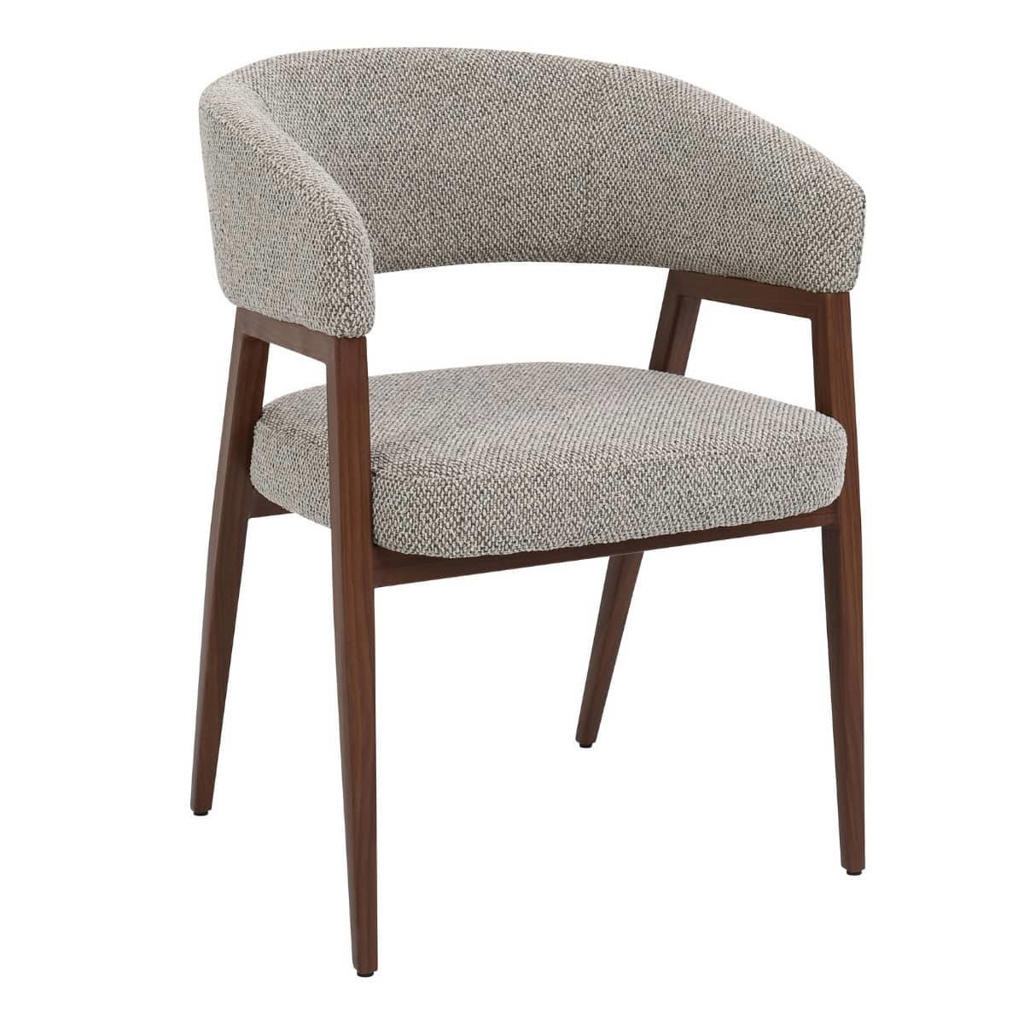 Giga Meubel Eetkamerstoel Fureso - Taupe/Walnoot - Set van 2