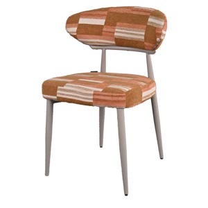 Eetkamerstoel Nora - Terracotta/Greige Stof - Set van 2
