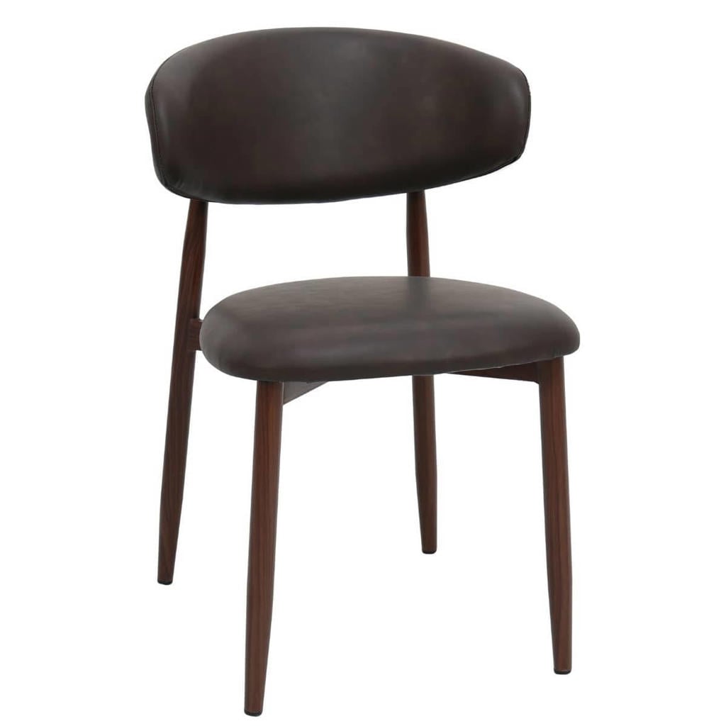 Giga Meubel Eetkamerstoel Alexia - Donkerbruin/Walnoot - PU Leer - Set van 2