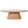 Giga Meubel Salontafel Alba - Ovaal Naturel Hout/Keramisch - 120x60x38cm