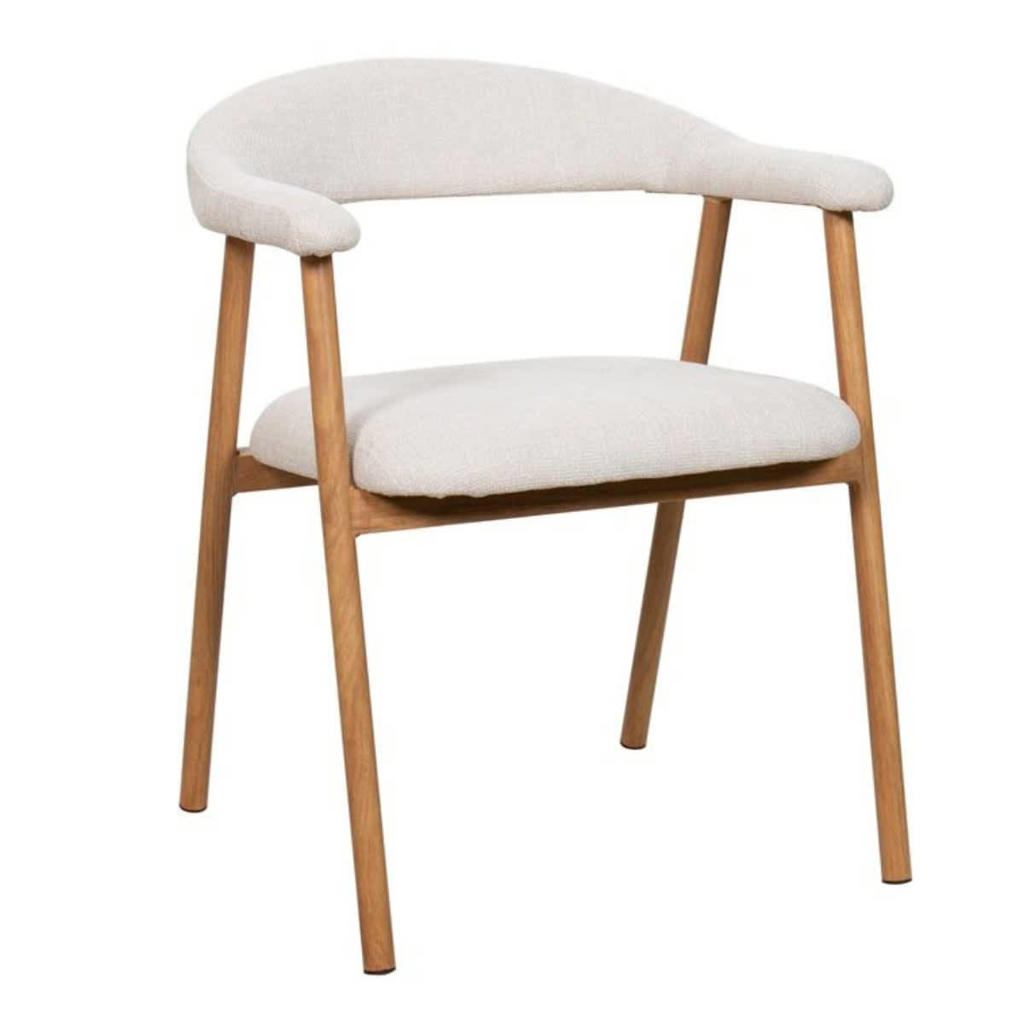 Giga Meubel Eetkamerstoel Mila - Beige/Naturel - Zithoogte 48cm (set van 2)