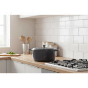 thumbnail: Cookinglife Braadpan met deksel - Heritage Cast - Gietijzer - Grijs - ø 28 cm / 5.1 Liter - geëmailleerde anti-aanbaklaag