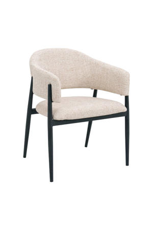 Eetkamerstoel Dénia - Beige/Zwart Stof - Set van 2