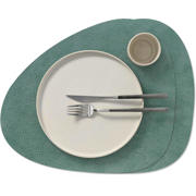 thumbnail: LIND DNA LIND DNA Placemats Hippo - Leer - Pastel Green - Curved - 44 x 37 cm - 2 Stuks