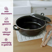 thumbnail: Cookinglife Braadpan met deksel - Emaille - Cooking - ø 22 cm / 2 Liter - geëmailleerde anti-aanbaklaag