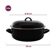 thumbnail: Cookinglife Braadpan met deksel - Emaille - Cooking - ø 22 cm / 2 Liter - geëmailleerde anti-aanbaklaag