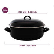 thumbnail: Cookinglife Braadpan met deksel - Emaille - Cooking - ø 22 cm / 2 Liter - geëmailleerde anti-aanbaklaag