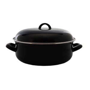 Braadpan met deksel - Emaille - Cooking - ø 22 cm / 2 Liter - geëmailleerde anti-aanbaklaag