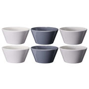 thumbnail: Cookinglife Soepkommen / Kommen - Siaki Wit / Blauw / Grijs ø 14 cm - Porselein - 6 stuks