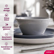 thumbnail: Cookinglife Soepkommen / Kommen - Siaki Wit / Blauw / Grijs ø 14 cm - Porselein - 6 stuks