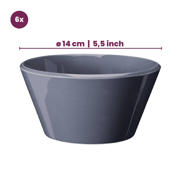 thumbnail: Cookinglife Soepkommen / Kommen - Siaki Wit / Blauw / Grijs ø 14 cm - Porselein - 6 stuks
