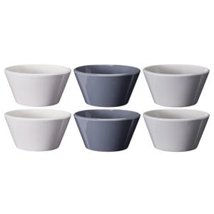 Soepkommen / Kommen - Siaki Wit / Blauw / Grijs ø 14 cm - Porselein - 6 stuks