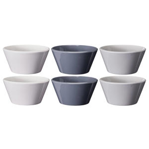 Soepkommen / Kommen - Siaki Wit / Blauw / Grijs ø 14 cm - Porselein - 6 stuks