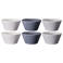 Cookinglife Soepkommen / Kommen - Siaki Wit / Blauw / Grijs ø 14 cm - Porselein - 6 stuks