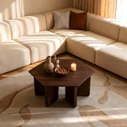 thumbnail: Giga Meubel Salontafel Martos - Donkerbruin Mangohout - 80x80x35cm