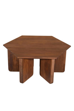 Salontafel Martos - Donkerbruin Mangohout - 80x80x35cm