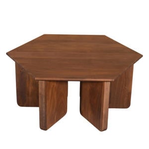 Salontafel Martos - Donkerbruin Mangohout - 80x80x35cm