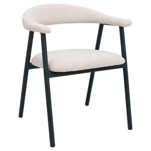 Eetkamerstoel Mila - Beige/Zwart - 56x54x76cm - Set van 2 