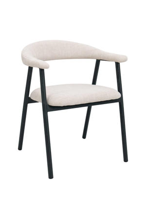 Eetkamerstoel Mila - Beige/Zwart - 56x54x76cm - Set van 2