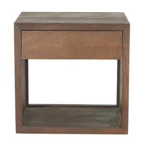 Nachtkastje Jeff - Zwevend Donkerbruin Hout - 40x30x40cm
