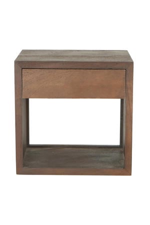 Nachtkastje Jeff - Zwevend Donkerbruin Hout - 40x30x40cm