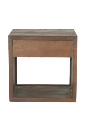 Nachtkastje Jeff - Zwevend Donkerbruin Hout - 40x30x40cm 