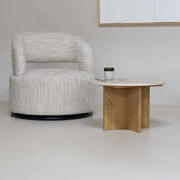 thumbnail: Giga Meubel Salontafel Faria - Lichtbruin Marmer - Ø60x38cm