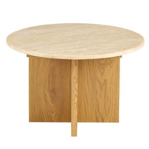 Salontafel Faria - Lichtbruin Marmer - Ø60x38cm