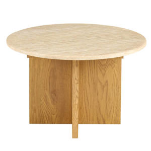 Salontafel Faria - Lichtbruin Marmer - Ø60x38cm