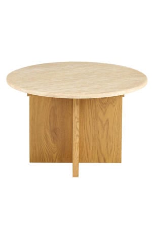 Salontafel Faria - Lichtbruin Marmer - Ø60x38cm