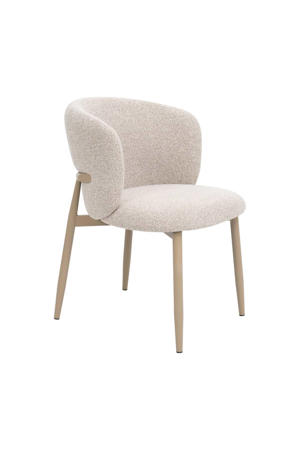 Eetkamerstoel Varde - Stof - Beige/Beige - Set van 2 