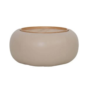 Salontafel Draby - Rond Taupe/Naturel - Incl. Opbergruimte - 73cm