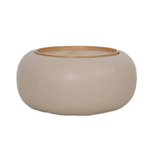 Salontafel Draby - Rond Taupe/Naturel - Incl. Opbergruimte - 73cm