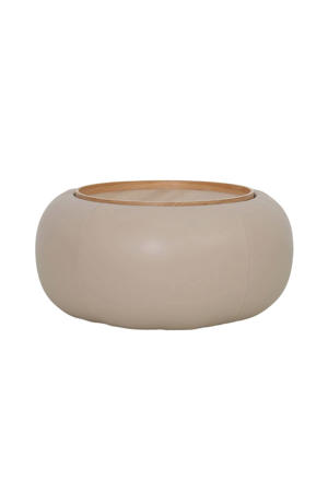 Salontafel Draby - Rond Taupe/Naturel - Incl. Opbergruimte - 73cm