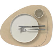 thumbnail: LIND DNA LIND DNA Placemats Nupo - Leer - Sand - Curved - 44 x 37 cm - 2 Stuks