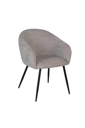 Eetkamerstoel Meau - Stof/Metaal - Beige - Set van 2 