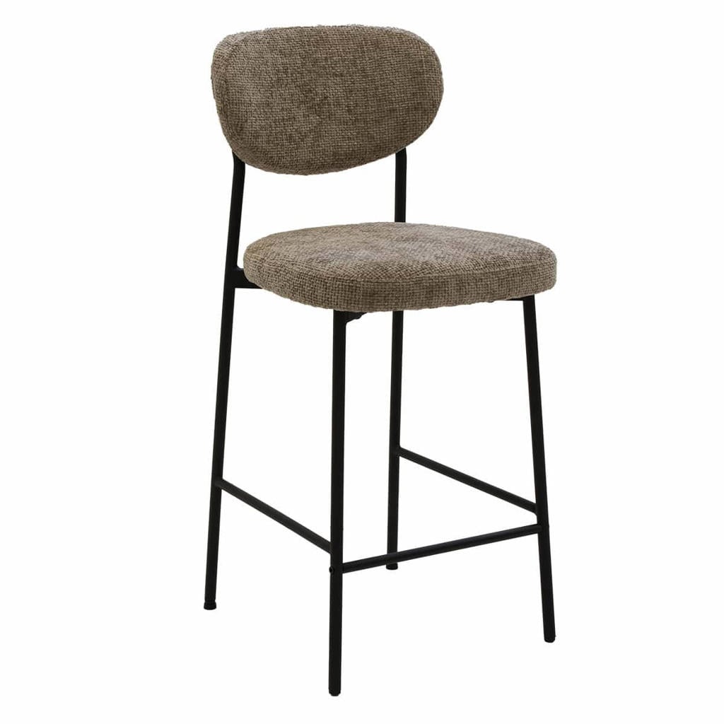 Giga Meubel Barstoel Vajen - Stof/Metaal - Taupe - Set van 2