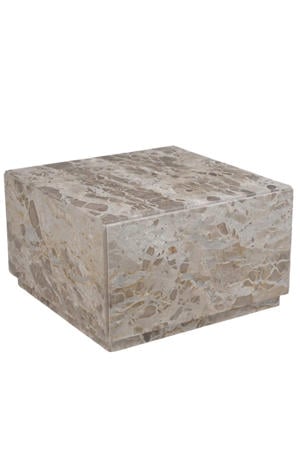 Salontafel Malax - Vierkant Grijs Marmer - 62x62x35cm