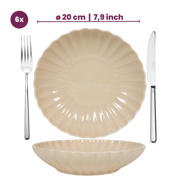thumbnail: Cookinglife Diepe Borden / Pastaborden Cardida Beige ø 20 cm - 6 Stuks