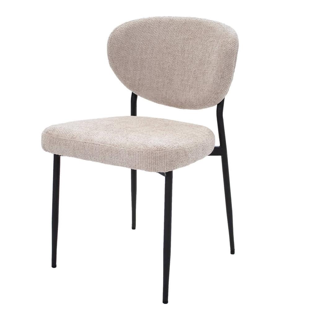 Giga Meubel Eetkamerstoel Vajèn - Stof - Beige - Set van 2