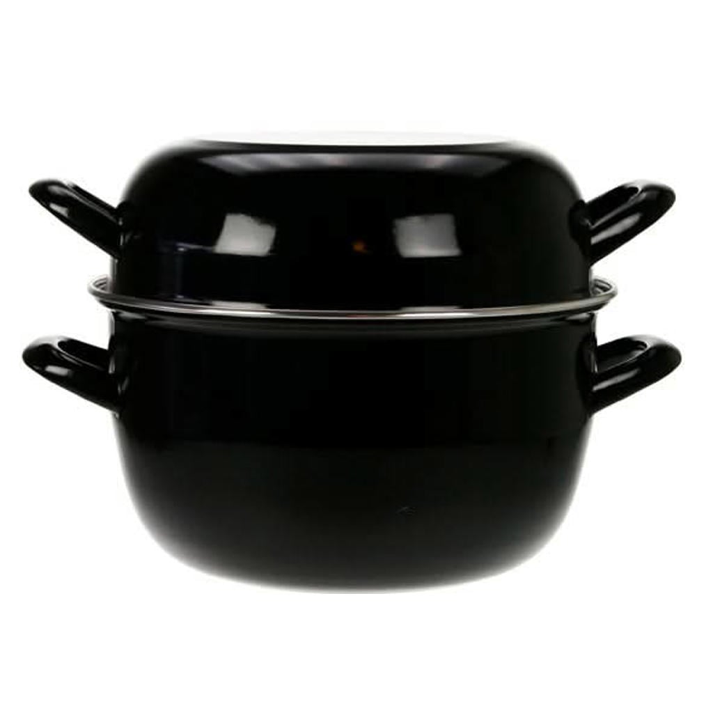 Cosy & Trendy Mosselpan - Zwart - ø 24 cm / 5 liter - geëmailleerde anti-aanbaklaag