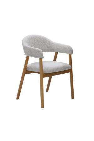 Eetkamerstoel Noémi - Eikenhout/Polyester - Beige - Set van 2 
