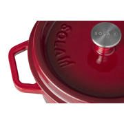 thumbnail: Sola Braadpan met deksel Gietijzer - Rood - ø 24 cm / 3.2 Liter - geëmailleerde anti-aanbaklaag